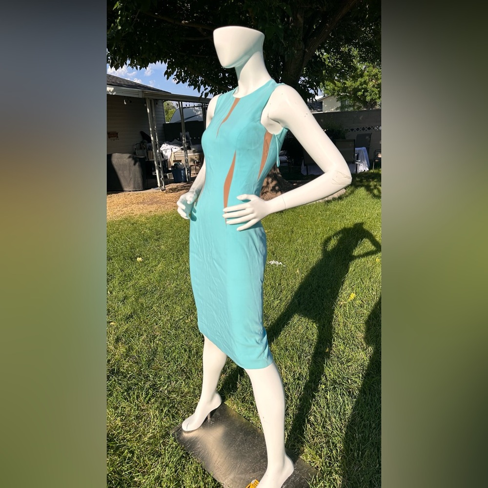 Michael Kors Blue Halter Sheath Dress - Picture 5 of 9